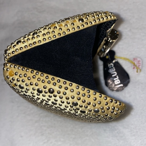 J Blue Gold Studded Evening Clutch/Crossbody - Picture 6 of 8
